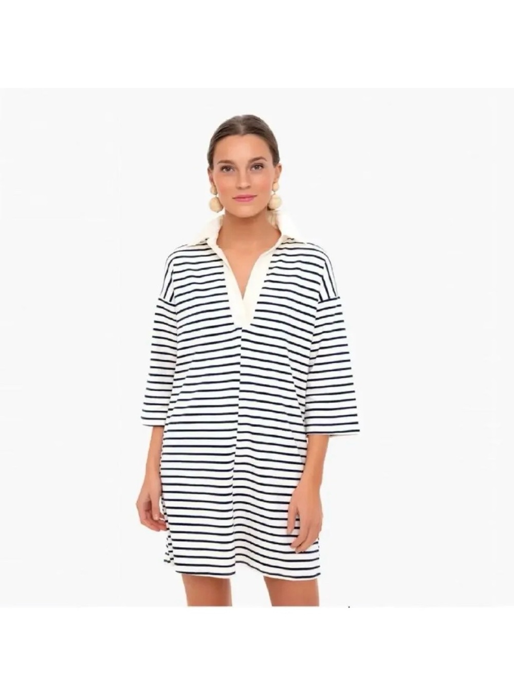 Tuckernuck Navy Stripe Ashton Knit Polo Mini Shift Dress